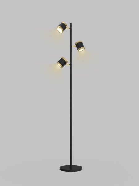 Wofi 3003-304S -LED Stmievateľná stojacia lampa TOULOUSE 3xLED/7W/230V čierna/zlatá