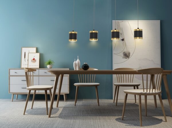Wofi 7003-404 - LED stmievateľný závesný luster TOULOUSE 4xLED/8,5W/230V čierna/zlatá