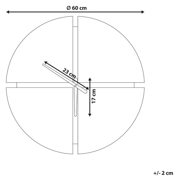 Nástenné hodiny svetlé drevo a čierna MDF rám 60 cm okrúhle klasický dizajn bytové doplnky obývačka spálňa