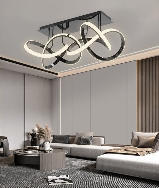 Wofi 9134-205 - LED Stmievateľný prisadený luster INDIGO LED/64W/230V čierna/chróm