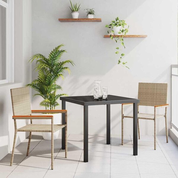 Maison Exclusive - Záhradná jedálenská súprava s vankúmi 3 ks Béová Poly-rattan