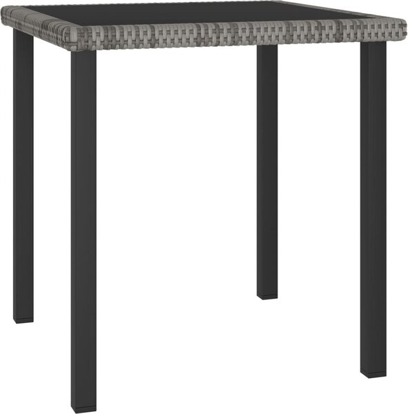 Maison Exclusive - Záhradný jedálenský stôl sivý 70x70x73 cm polyratanový