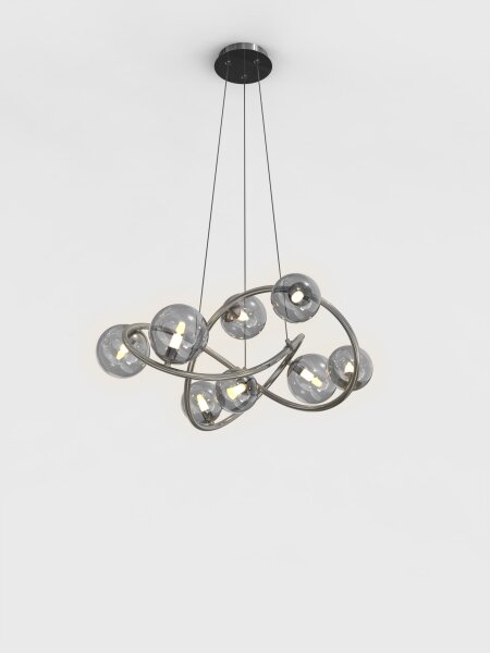 Wofi 7014-805 - LED Luster na lanku NANCY 8xG9/3,5W/230V čierna/chróm