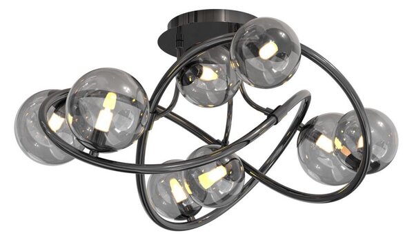 Wofi 9014-805 - LED Prisadený luster NANCY 8xG9/3,5W/230V čierna/chróm