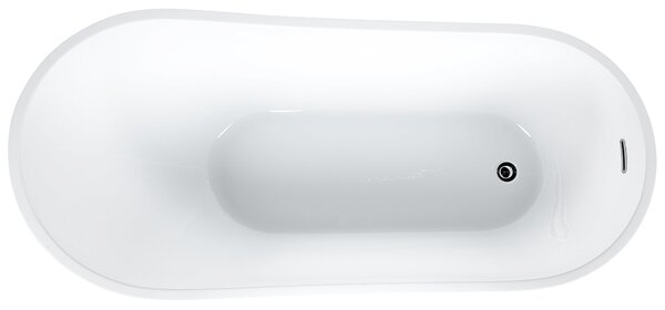 Voľne stojaca vaňa čierna sanitárny akrylát 170 x 78 cm oválny tvar moderný štýl kúpeľňa