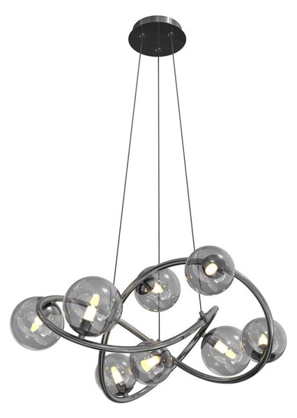 Wofi 7014-805 - LED Luster na lanku NANCY 8xG9/3,5W/230V čierna/chróm
