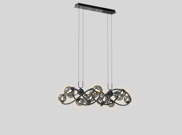 Wofi 7014-1405 - LED Luster na lanku NANCY 14xG9/3,5W/230V čierna/chróm