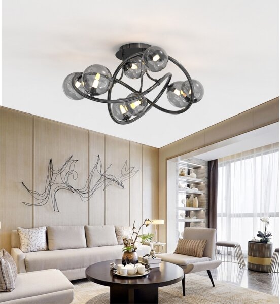 Wofi 9014-805 - LED Prisadený luster NANCY 8xG9/3,5W/230V čierna/chróm