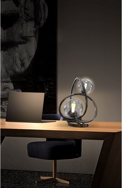 Wofi 8014-205 - LED Stolná lampa NANCY 2xG9/3,5W/230V čierna/chróm