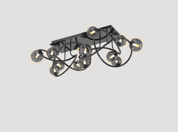 Wofi 9014-1205 - LED Prisadený luster NANCY 12xG9/3,5W/230V čierna/chróm