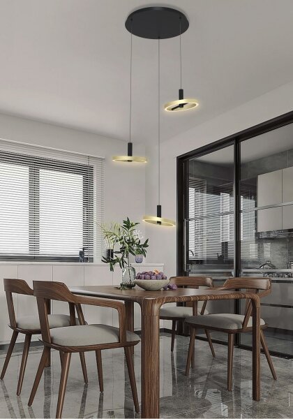 Wofi 5016-304 - LED Stmievateľný luster na lanku BREST LED/26W/230V čierna/zlatá