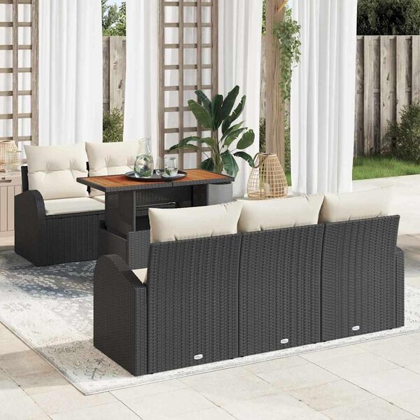 Maison Exclusive - Záhradný nábytok s úloným priestorom 6 ks ierny Poly Rattan