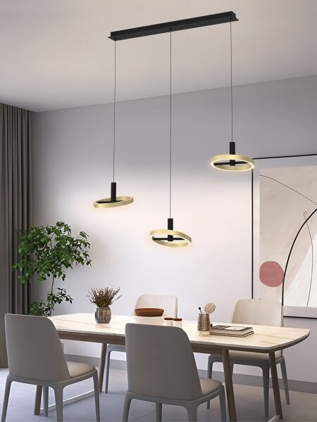 Wofi 7016-304 - LED Stmievateľný luster na lanku BREST LED/26W/230V čierna/zlatá