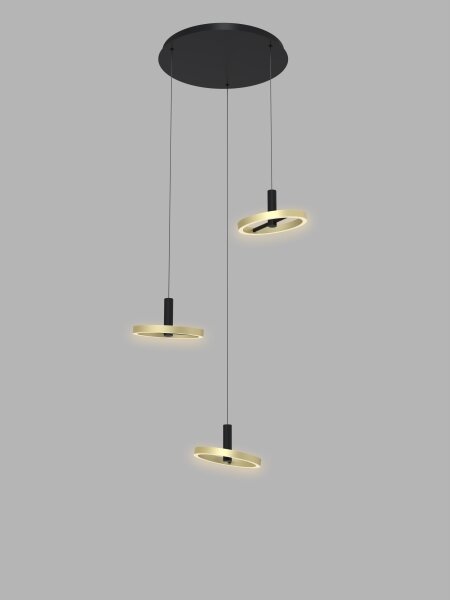 Wofi 5016-304 - LED Stmievateľný luster na lanku BREST LED/26W/230V čierna/zlatá