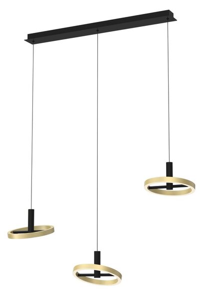 Wofi 7016-304 - LED Stmievateľný luster na lanku BREST LED/26W/230V čierna/zlatá