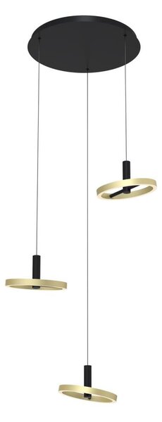 Wofi 5016-304 - LED Stmievateľný luster na lanku BREST LED/26W/230V čierna/zlatá