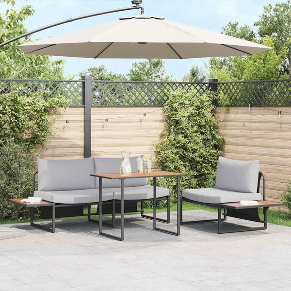 Maison Exclusive - Záhradný jedálenský set 3 pcs Svetlosivá Oce