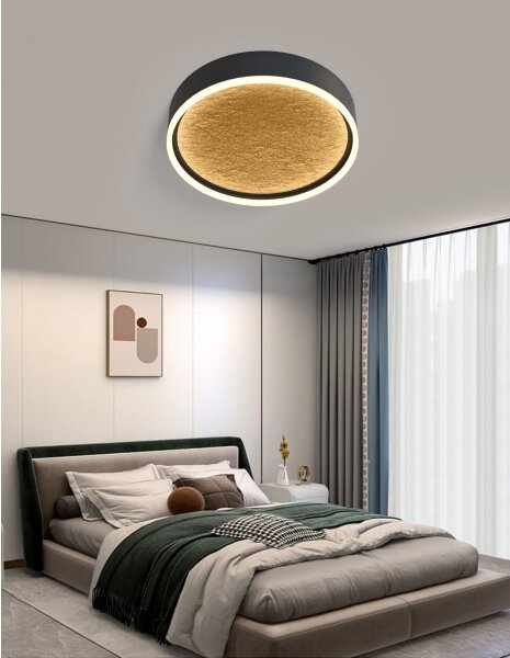 Wofi 9002-104M-LED Stmievateľné stropné svietidlo BORDEAUX LED/37W/230V čierna/zlatá