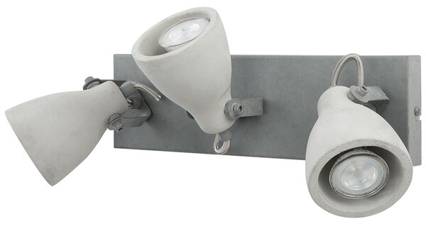 Nástenná lampa sivá betónový efekt 3 svetlá tienidlá industriálny štýl obývacia izba spálňa kancelária