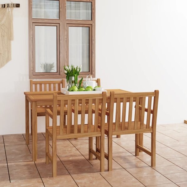 Maison Exclusive - 5-dielna záhradná jedálenská súprava 150x90 cm masívne teakové drevo