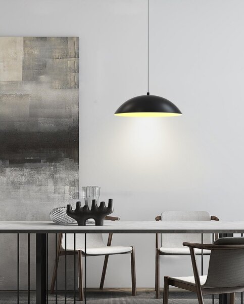 Wofi 6001-104 - LED Stmievateľný luster na lanku ROSCOFF LED/19W/230V čierna/zlatá