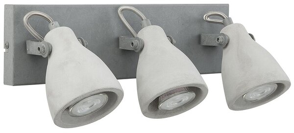 Nástenná lampa sivá betónový efekt 3 svetlá tienidlá industriálny štýl obývacia izba spálňa kancelária
