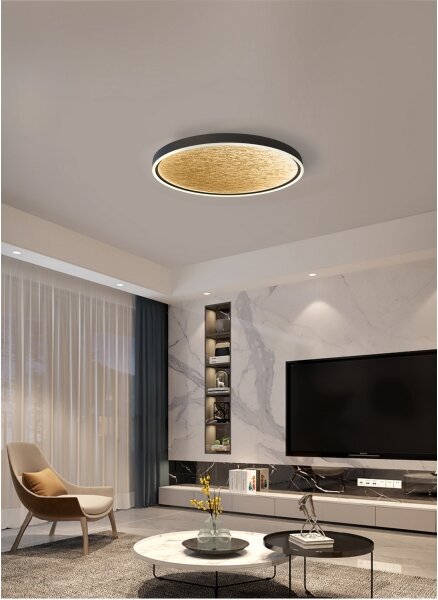 Wofi 9002-104L-LED Stmievateľné stropné svietidlo BORDEAUX LED/60W/230V čierna/zlat