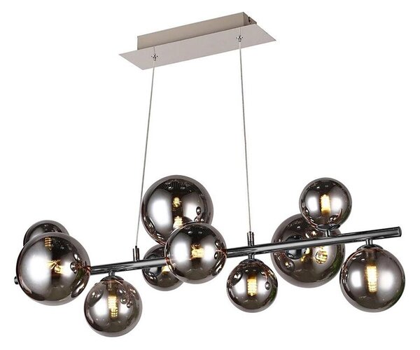 Wofi 6014.10.24.9000 - LED Luster na lanku VILLA 10xG9/3W/230V čierna/chróm