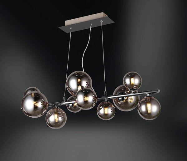 Wofi 6014.10.24.9000 - LED Luster na lanku VILLA 10xG9/3W/230V čierna/chróm