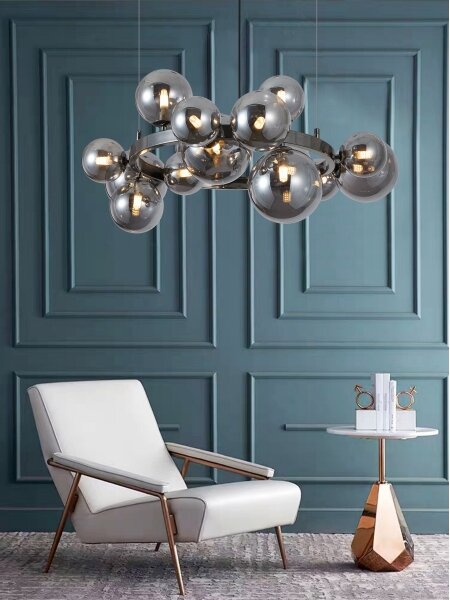 Wofi 5014-1505W - LED Luster na lanku VILLA 15xG9/3W/230V čierna
