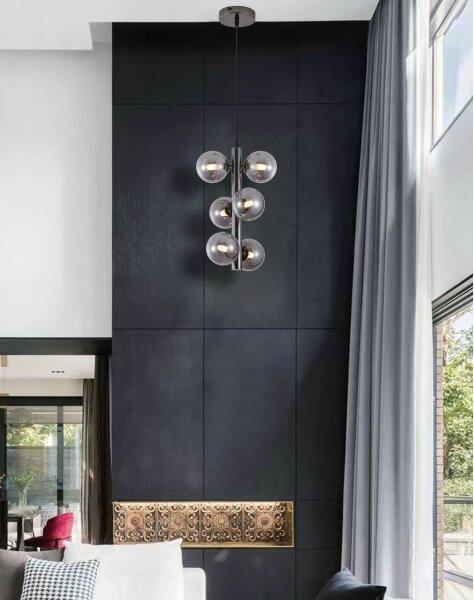 Wofi 6014-605W - LED Luster na lanku VILLA 6xG9/3W/230V čierna