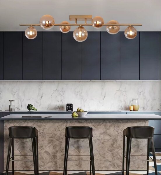 Wofi 7014-701W - LED Prisadený luster VILLA 7xG9/3W/230V zlatá