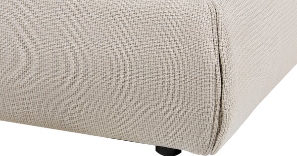 Posteľ béžová polyester látkové čalúnenie 180 x 200 cm lamelový rošt hrubé čalúnené čelo postele moderný štýl spálňa