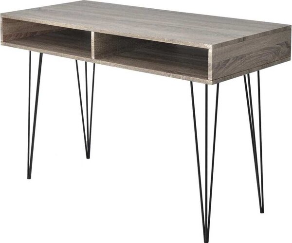 Maison Exclusive – písací stôl s 2 priehradkami, sivý