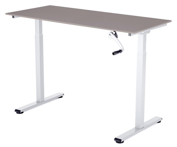 Výškovo nastaviteľný stôl Liftor 2 segmentové manuálne nohy biele