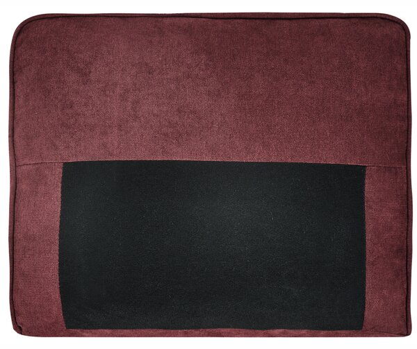 Pohovka bordová látková čalúnená 3 miestna s taburetom mid century modern obývacia izba
