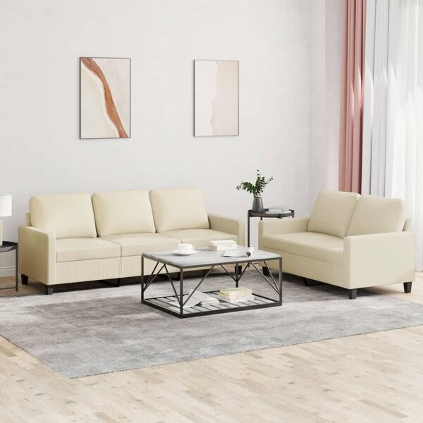 Maison Exclusive – 2-dielna sedacia súprava s vankúmi, krémová umelá koa