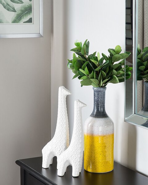 Dekoratívna váza viacfarebná kameninová 36 cm eklektický dizajn bytový doplnok