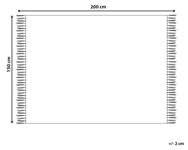 Deka sivá z bavlny a akrylu 150 x 200 cm pletená prikrývka na posteľ so strapcami