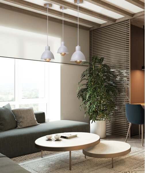 Luster na lanku 1xE27/40W/230V biela