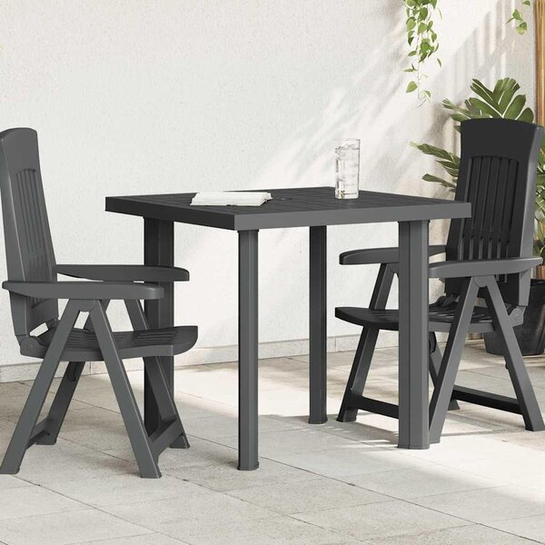 Maison Exclusive - Záhradný stôl antracit 80x75x72 cm plast