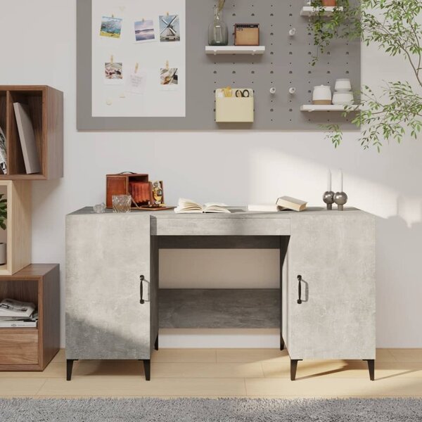 Maison Exclusive - písací stôl betónovo sivý 140x50x75 cm drevený materiál
