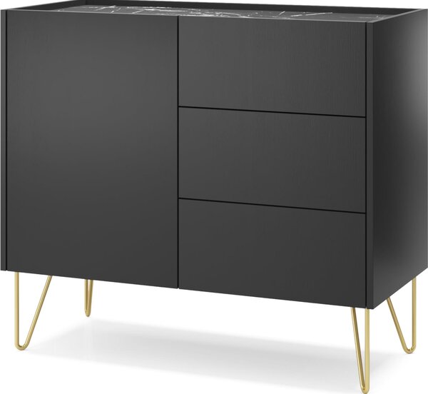 Komoda Canmore KSZ97 - grafitová čierna, šírka 97 cm, výška 83 cm, hĺbka 37 cm