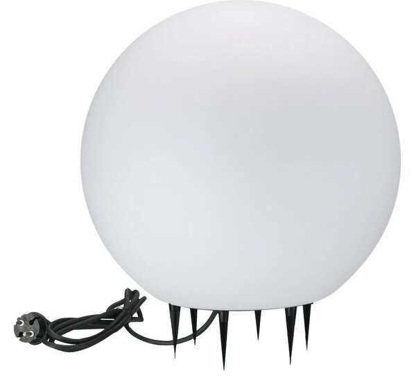 Biela guová záhradná lampa Ø40cm 1xE27 25W IP65 ARGENTO Polux
