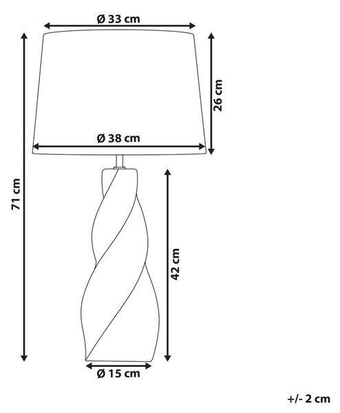 Stolná lampa sivá keramická 71 cm biele látkové tienidlo klasické stolové osvetlenie