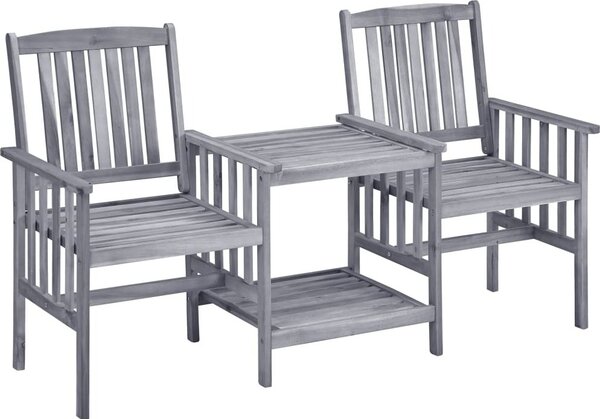 Maison Exclusive – Záhradné stoličky s čajovým stolíkom 159 x 61 x 92 cm z masívneho akátového dreva