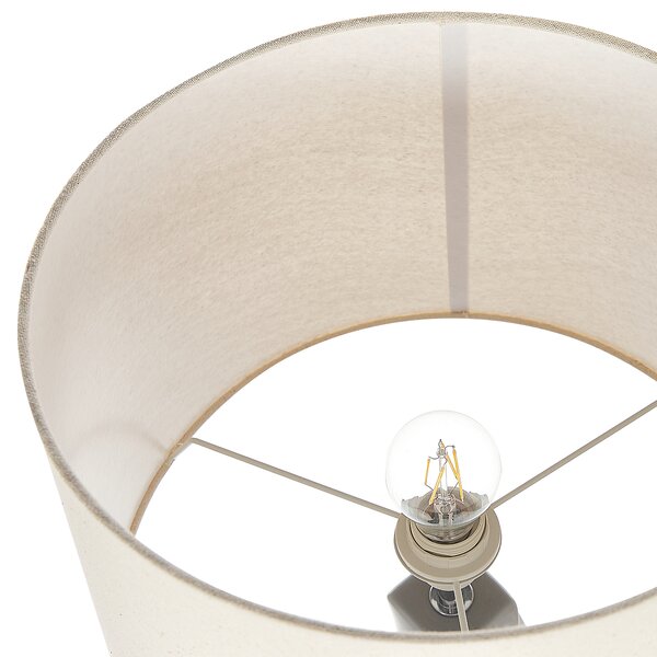 Stolná lampa sivá keramická 71 cm biele látkové tienidlo klasické stolové osvetlenie