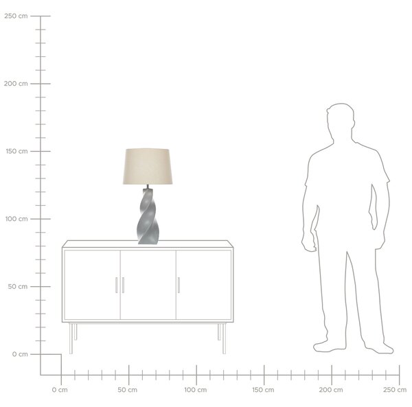 Stolná lampa sivá keramická 71 cm biele látkové tienidlo klasické stolové osvetlenie
