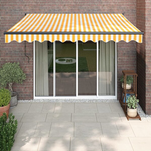 Maison Exclusive – Manuálna markíza, 3 x 2,5 m, žlto-biela, prúžkovaná
