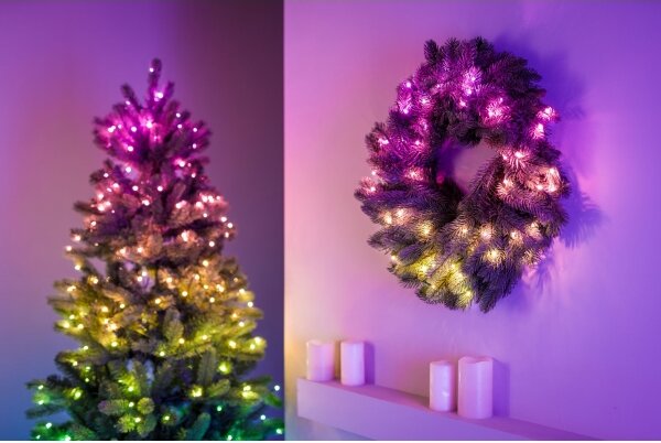 Twinkly GD20P4425P00 - LED RGB Stmievateľný vianočný veniec 50xLED pr. 60 cm Wi-Fi